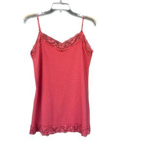 Bozzolo Camisole Tank Top Womens Plus Size 3X Lace Trim Y2K Adjustable Dainty
